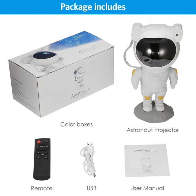 Rocket Astronaut Star Projector Night Light with Remote Control 360 Adjustable Design Nebula Galaxy Lighting for Children